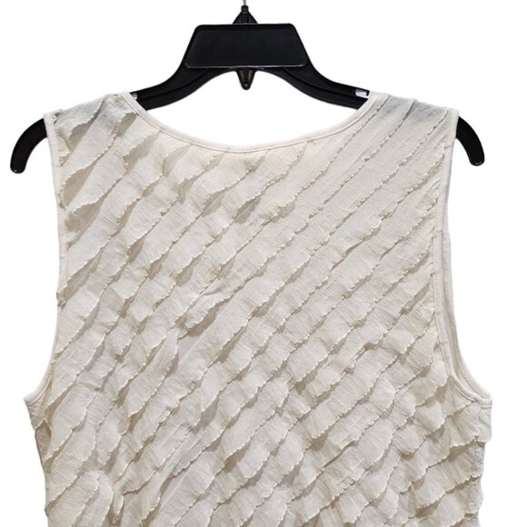 Espresso Flirty and Flattering White Ruffled Shell Women's Size XL Sleeveless - Picture 3 of 11